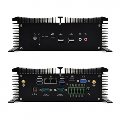 Fanless Mini PC Core-i7 8550U i5 7200U Quad Core 2*DDR4 2*COM Rugged Tablet Industrial Computer VGA HD WiFi Dual Lan Display photo-2