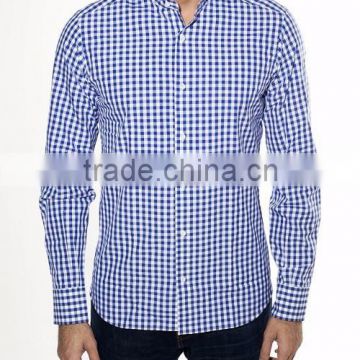 Men's fashion shirt design checked casual sliming shirts