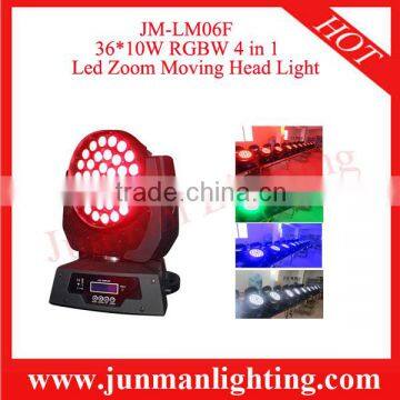 36*10W 4 in 1 RGBW Led Zoom Moving Head Light Moving Head Wash Light DJ Lighting