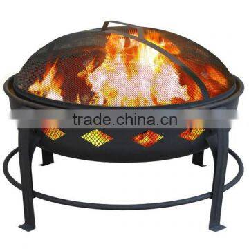 Outdoor garden diamond pattern iron steel fire pit