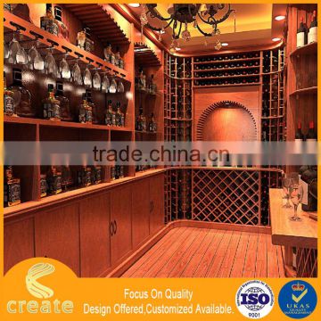 Modern Red wooden design displaying wall showcase for wine stand for home & bar