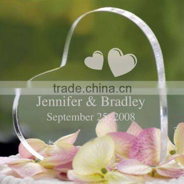 elegant heart shape home decoration items made of lucite