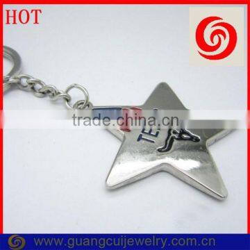 Customized zinc alloy TEXAS metal key chain all star keychain