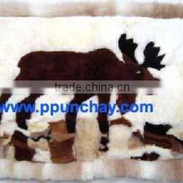 Alpaca Rug Carpet Peru 39x27" Moose design