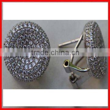 925 sterling silver micro pave cz wholesale screw back diamond earring clip-on