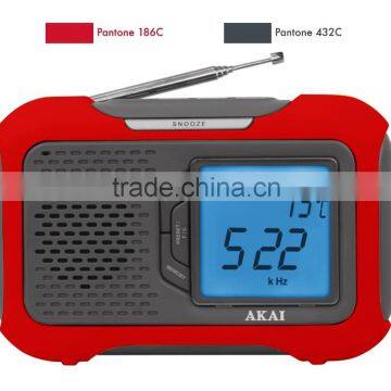 Stylish Rubberised Finishing Temperature Portable Clock PLL Radio photo-2