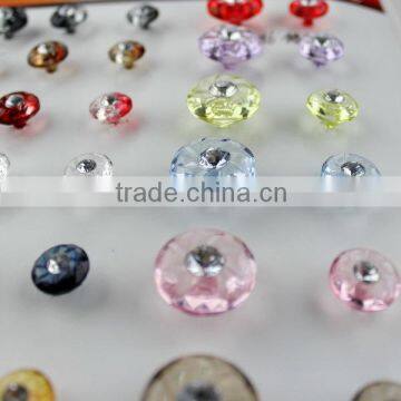 Gradient color rhinestone button plastic button