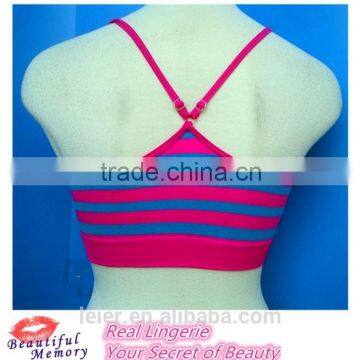 Fashion Seamless Sport Bra, Shdow Stripe Printed