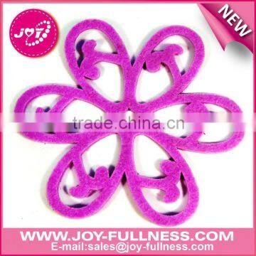 flower dsign laser cut felt cup mats