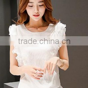 stylish fancy lace border women T-shirt