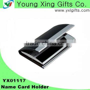 Generous Pu leather business card holder with stainless steel body