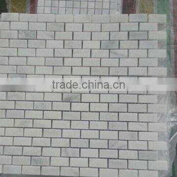 High quality polished retangular white marble mosaic