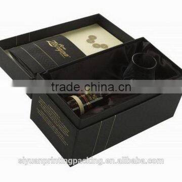 Super quality hot-sale corrugated paper wine box with handle