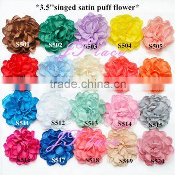 25 pcs satin rose flower - pearl/rhinestone decorate- baby hair flower