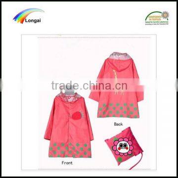 2016 Fashion high quality children raincoat wholesalers with packing bag