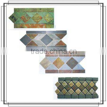 Wall decoration stone slate mosaic border