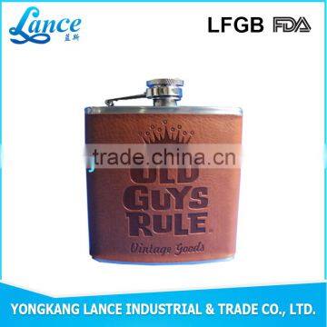 Factory wholesale wine bottle with lights stainless steel hip flask with custom logo