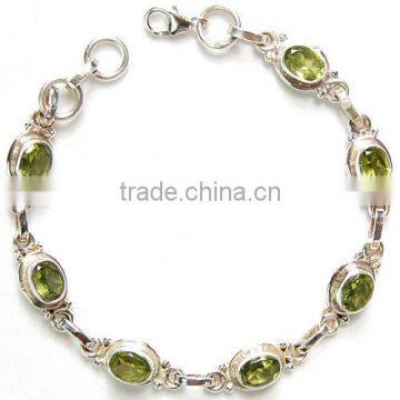 925 silver bracelet wholesale jewelry semi precious stone jewelry green stone jewelry