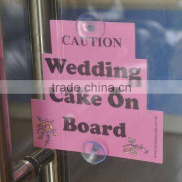 PVC board sign with suction cup --cake on board