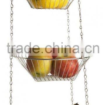 2015 New Product 3-Tier Round Hanging Basket/Fruit Basket/Metal Wire Hanger/metal wire fruit basket/3 Tiered hanging basket