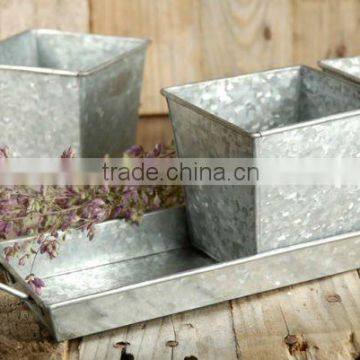 Galvanized Garden Planter, Flower Planter, Outdoor Planter