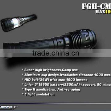 Rechargeable 18650 Battery Hard Anodizing 24W HID Camping Torch photo-2