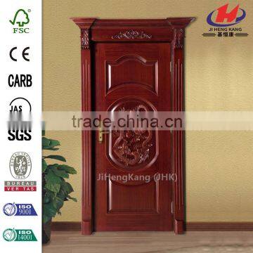 JHK- S04 Prefabricated Rosewood Partition Walls Mahogany Glass Decorative Interior Door