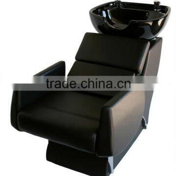 black salon shampoo washing chairs