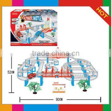 Plastic toy B/O railcar with music and light/ railway toy set 6301