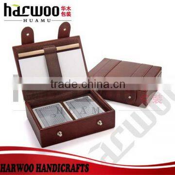 Custom High-end PU leather playing cards box for sale