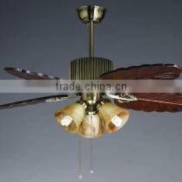 Wood hand craft blade ceiling fan lamp 48"-YJ019