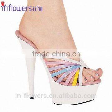 White platform fashion beautiful girls high heel sandal slipper sexy fetish shoes for summer