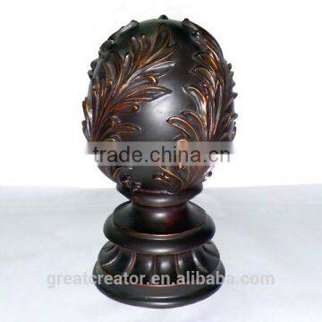 High Quality Designer Large Resin Drapery Rod Finials For 2.5" (63mm) Wooden Curtain Rods photo-6
