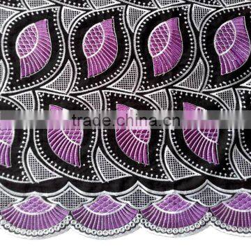 Latest Heavy Cotton Lace Fabric Embroidery/wholesale African Lace Fabrics Tulle Quality Choice photo-2