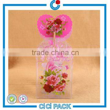 Hot sale 0.2mm wall thickness beautiful transparent PVC plastic UV printing plastic box candy box                        
                                                                                Supplier's Choice