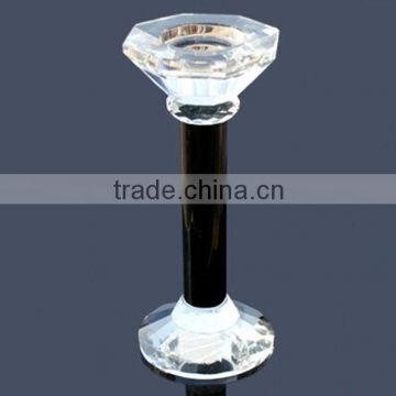 New Design high quality tall pillared Crystal Candle Holder