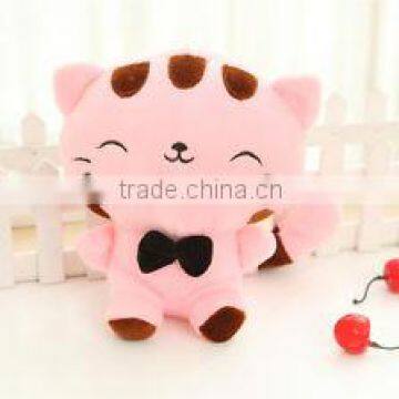 Pink Stuffed Animal Plush Cute potted Smile Cat Soft Doll Toy Gift