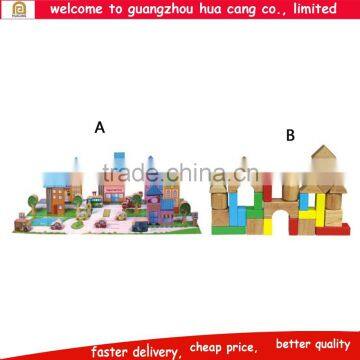 2016 funny creative developmental game kids wood bricks house building