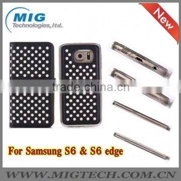 Phone Case Empty Thread Polka Dot PU+ TPU Wallet Case With Stand, For Samsung Galaxy S6 Edge Leather Case photo-3