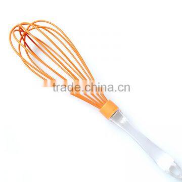 Silicone coated tea whisk silicone whisk with transparent handle