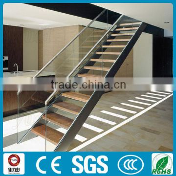 decorative residential steel wood straight staircase