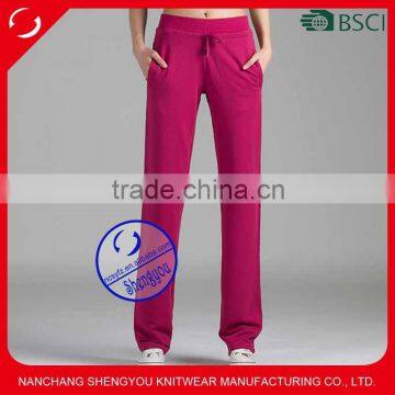 Wholesale custom polyester cotton blank women yoga jogger pants