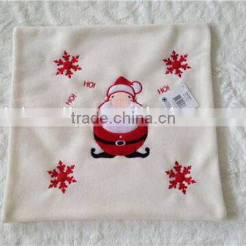 santa embroidery Christmas holiday cushion cover