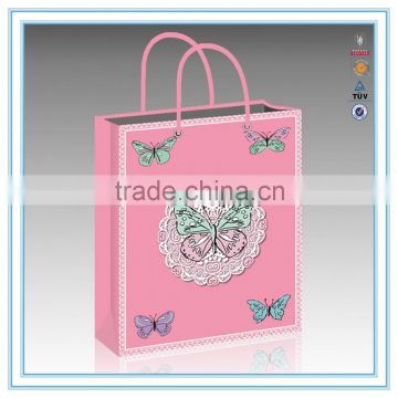 CHEAP PRICES BEST SELLING!!pink butterfly paper bag