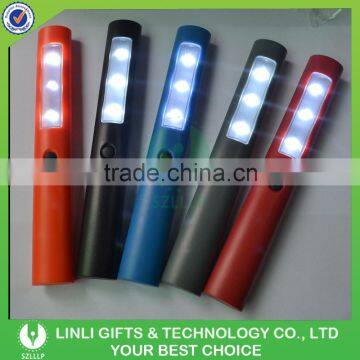 Plastic Promotional 3 Led Flash Light With Magnet