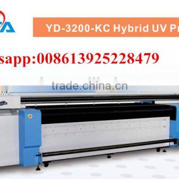 Large format hybrid uv printer with fast printing 5 pcs KM 1024 industrial heads