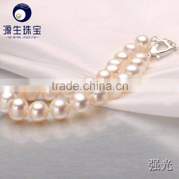 Fashion Chunky Beads Bracelets for Women 8-9mm Near Round With Love Shape Clasp