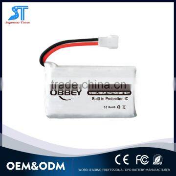 China 8*25*37mm 3.7v 450mah lipo battery for drone WL V931 airplane model