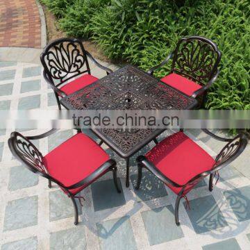 Patio cast aluminum set outdoor balcony furniture with square table