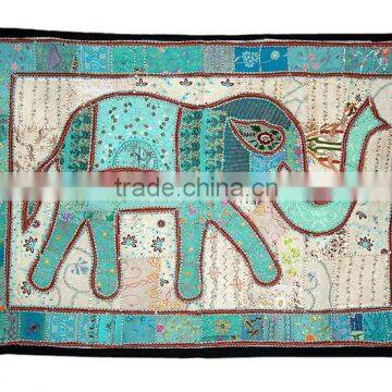 Vintage Old Dress Patch Work Wall Decor, Antique Look Elephant Design